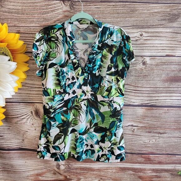 Christopher And Banks short Sleeve top Women's large pre-owned - Picture 1 of 7